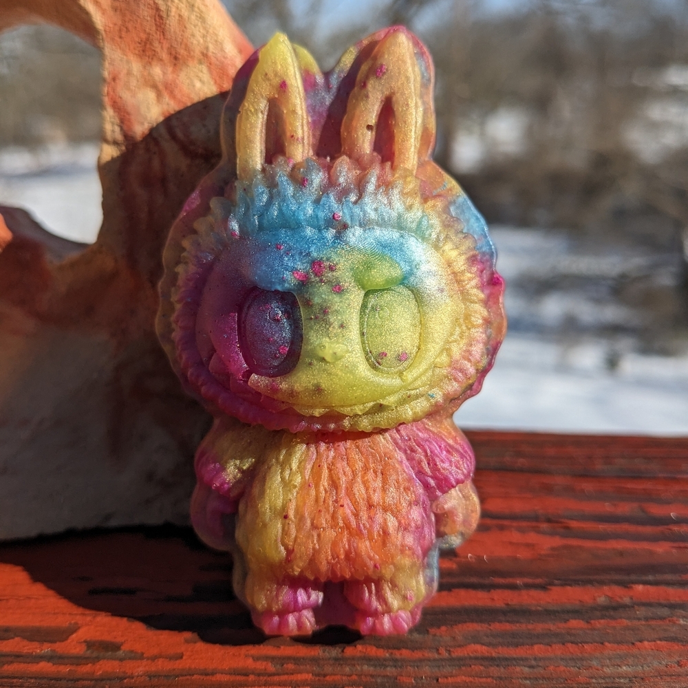 Labubu Inspired Monster Art Magnet Colorful Cute Handmade Rainbow